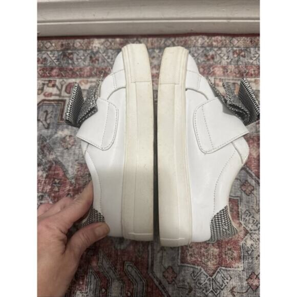Kurt Geiger Mini Laney Bow Sneaker :Little Kid-Big Kid:White-Silver Size 34/3M - Picture 6 of 7